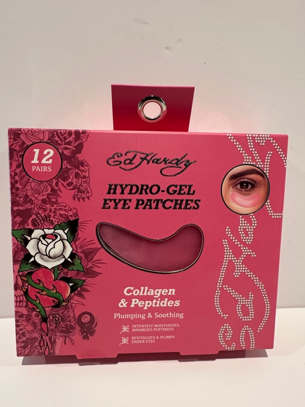 Ed Hardy 12 Pairs Hydro Gel Eye Patches with Collagen & Peptides.
